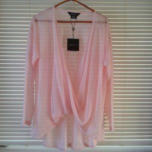 3/35$   Michel Studio Pink Cross Over Top NWOT 1XL